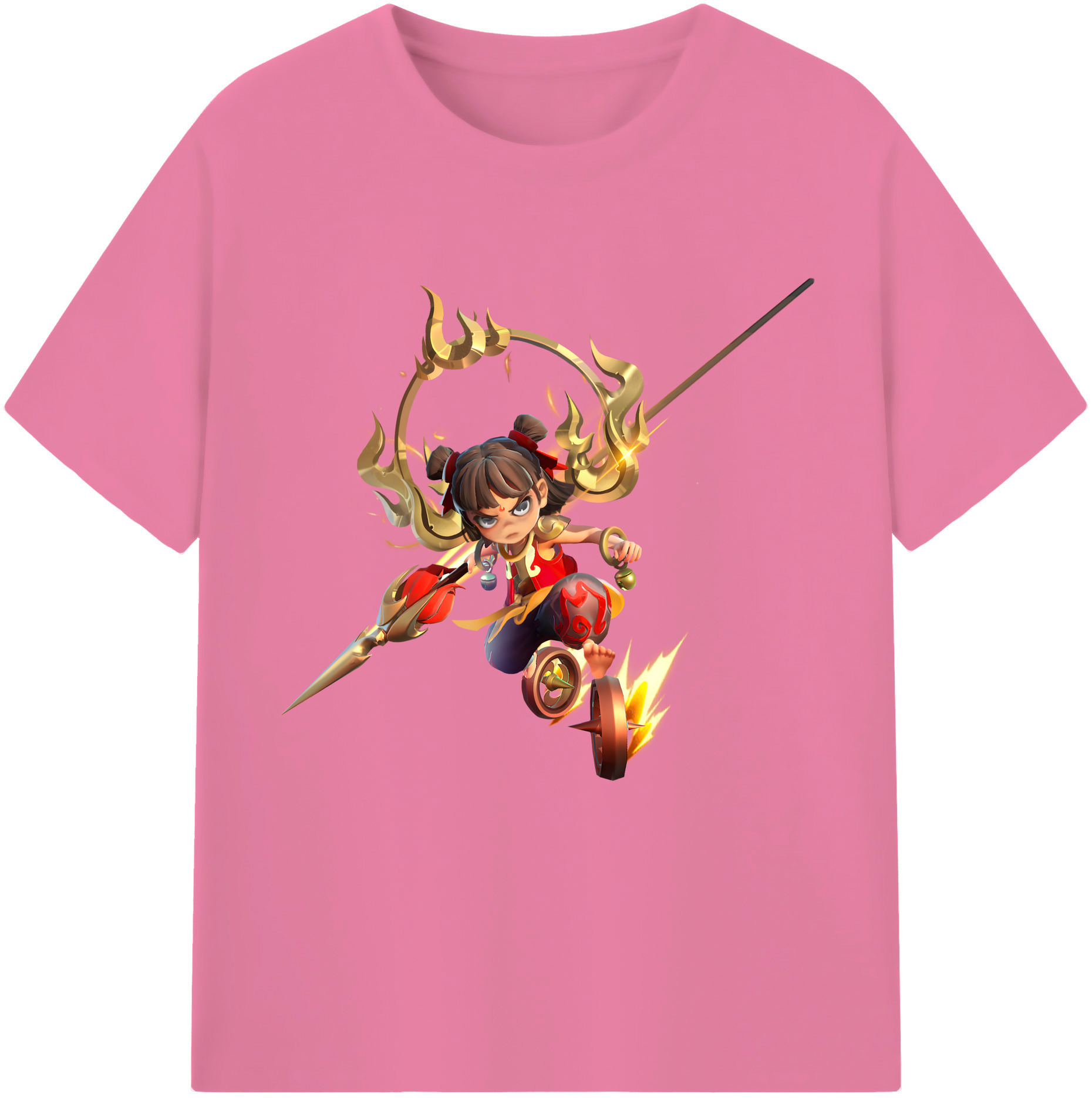 （画像用） Ne Zha 2 ナタ 魔童の大暴れ 綿100％半袖Tシャツ（フロントプリント）